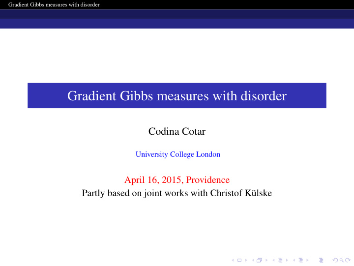gradient gibbs measures with disorder