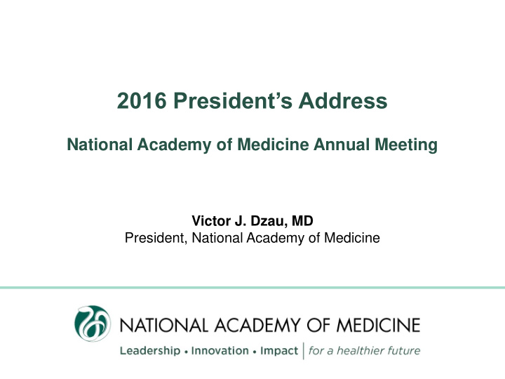 2016 president s address