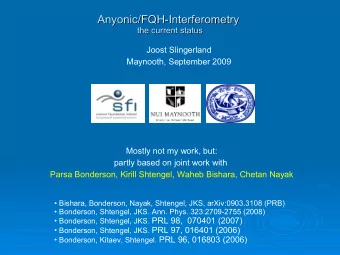 Anyonic/FQH-Interferometry  Anyonic/FQH-Interferometry  the current status  the current status