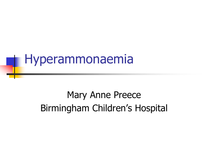 hyperammonaemia