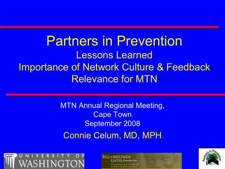 partners in prevention lessons learned importance of