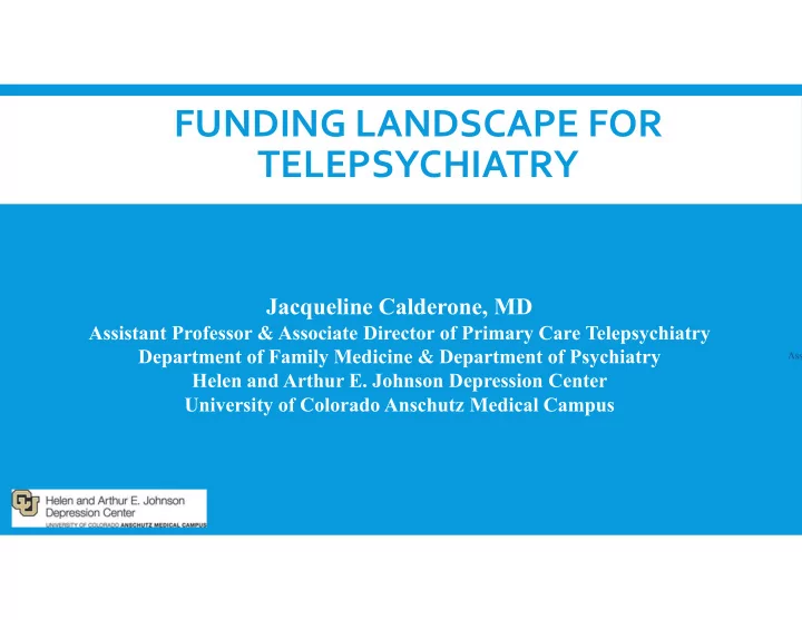 funding landscape for telepsychiatry