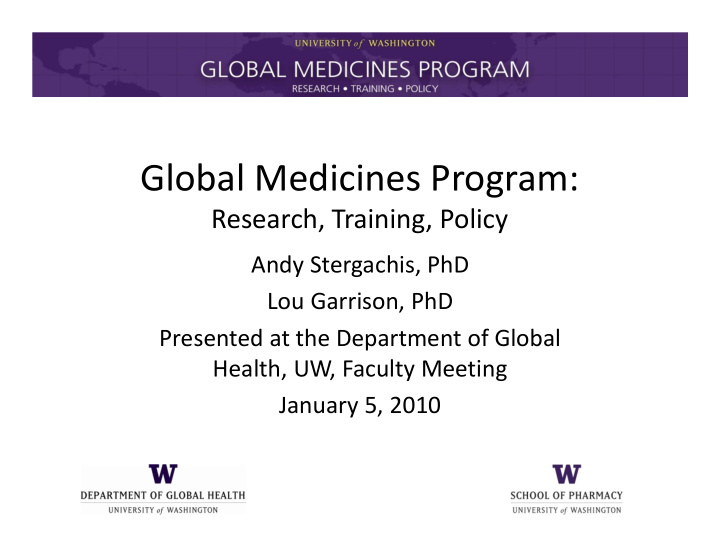 global medicines program