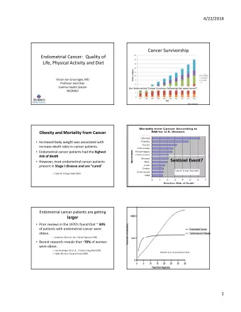 Cancer Survivorship  Endometrial Cancer:  Quality of  Life, Physical Activity and Diet  Vivian von