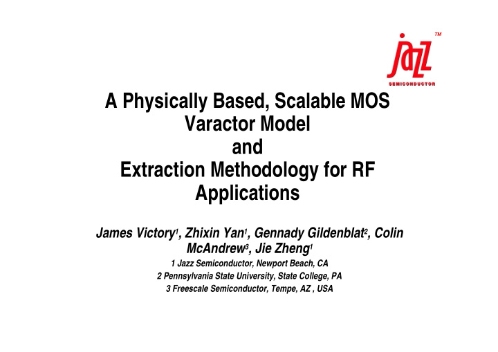 a physically based scalable mos varactor model and
