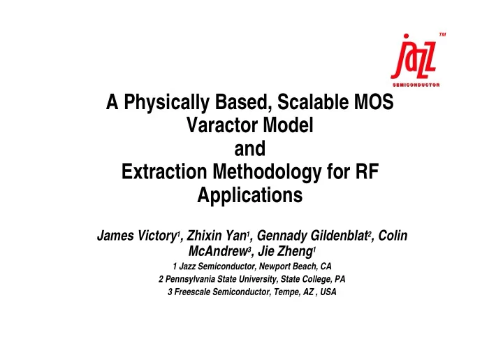 a physically based scalable mos varactor model and