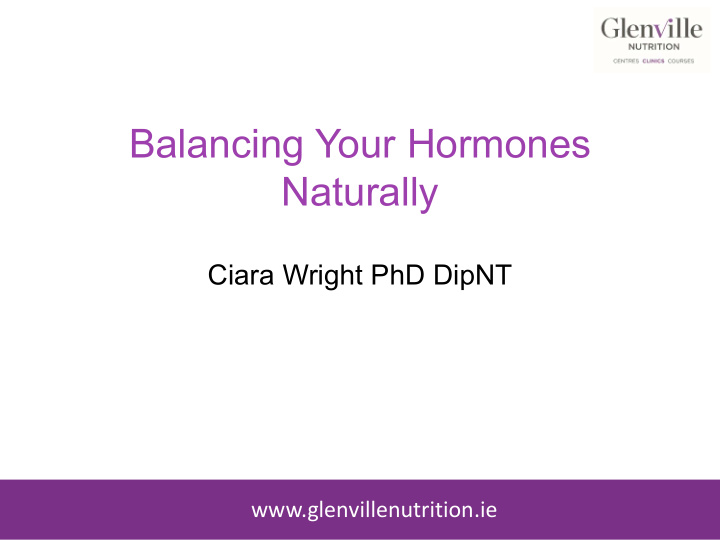 balancing your hormones naturally