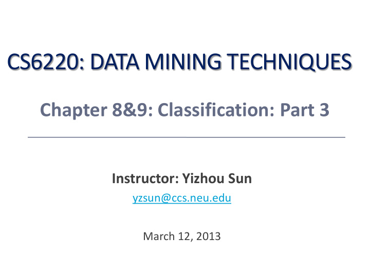 cs6220 data mining techniques