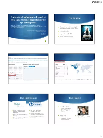 The Journal  fetal light response regulates mouse  eye development  Sujata Rao, Christina Chun,