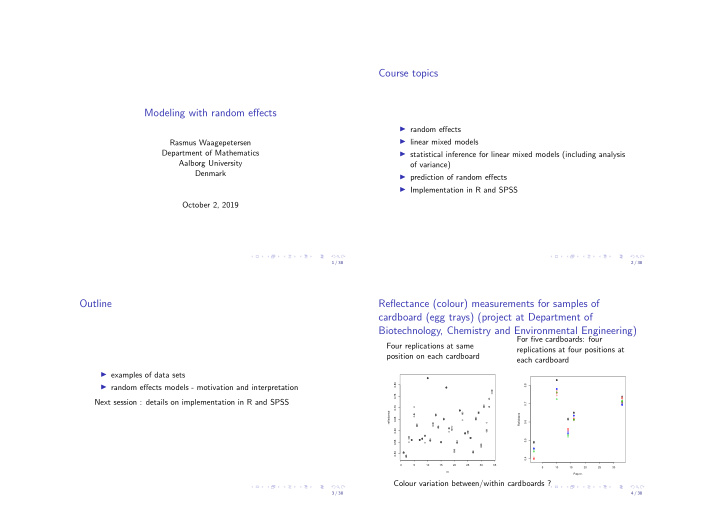 course topics modeling with random effects