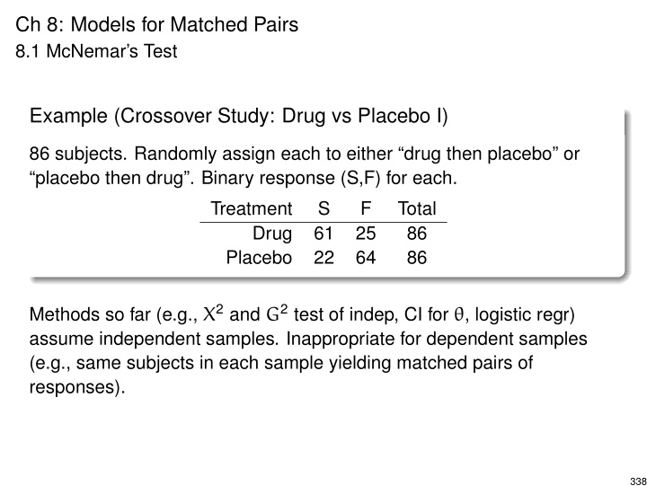 ch 8 models for matched pairs