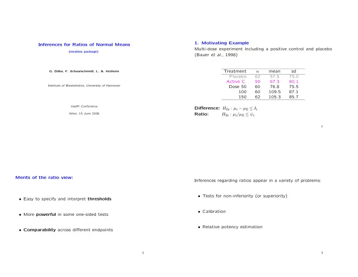 1 motivating example inferences for ratios of normal