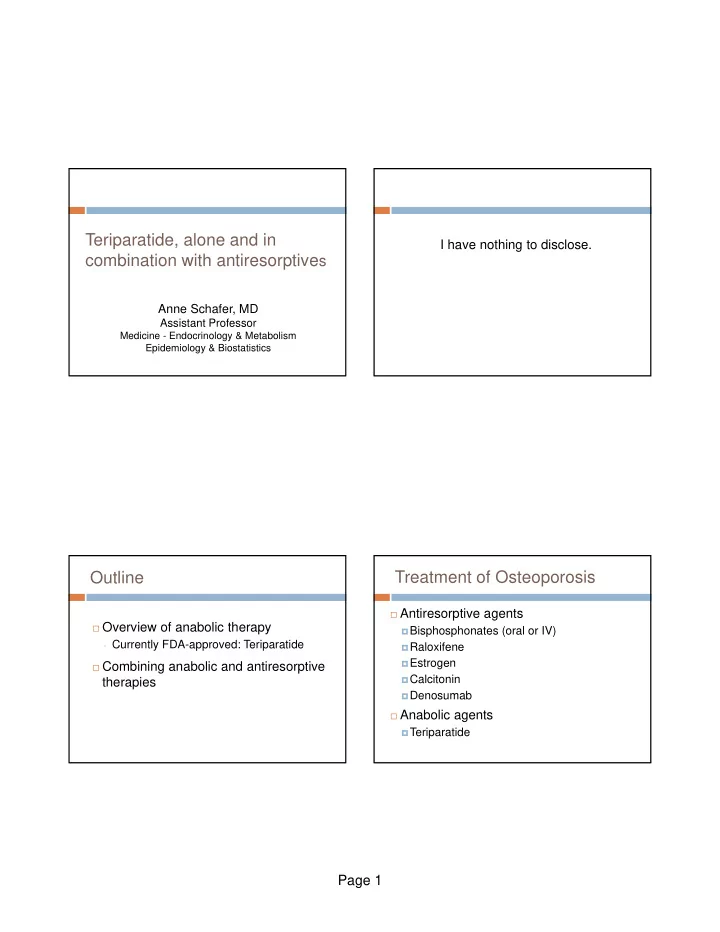 teriparatide alone and in
