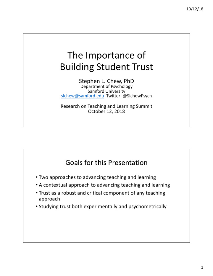 the importance of building student trust