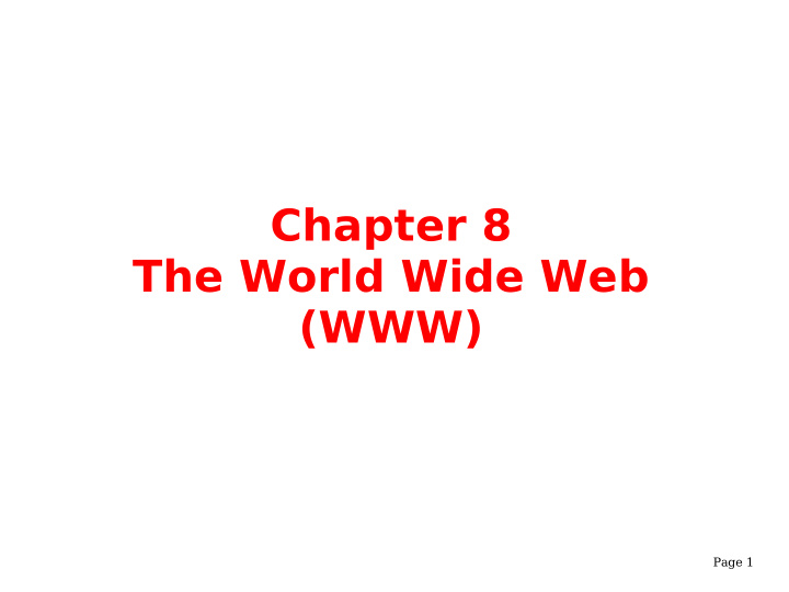 chapter 8 the world wide web