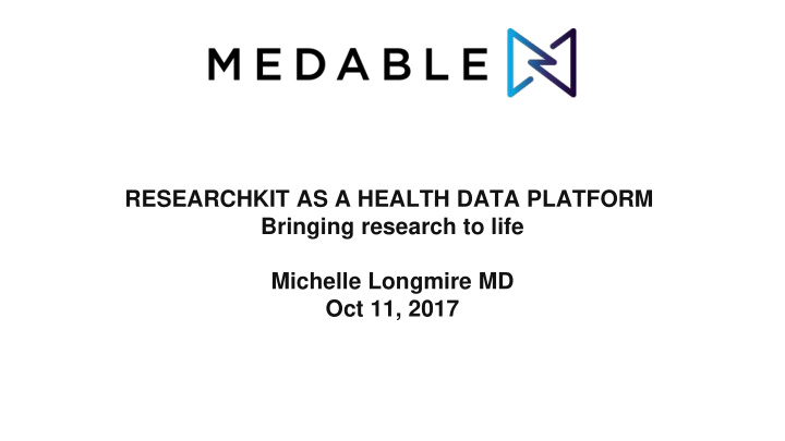 researchkit as a health data platform