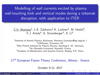 Modelling of wall currents excited by plasma  wall-touching kink and vertical modes during a