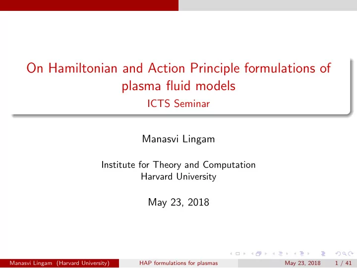 on hamiltonian and action principle formulations of