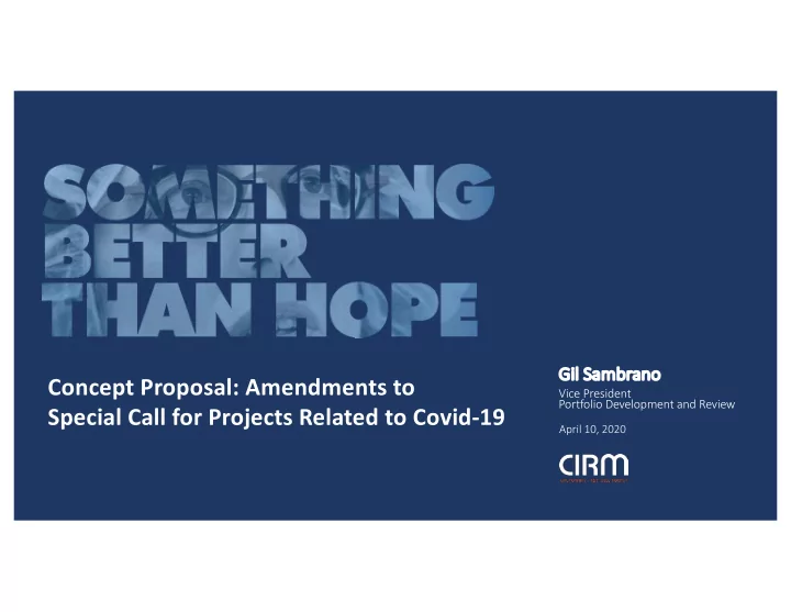 concept proposal amendments to