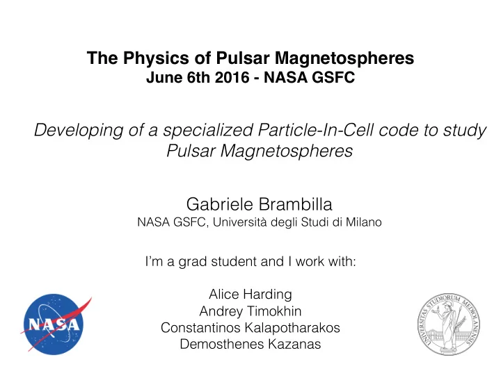 the physics of pulsar magnetospheres