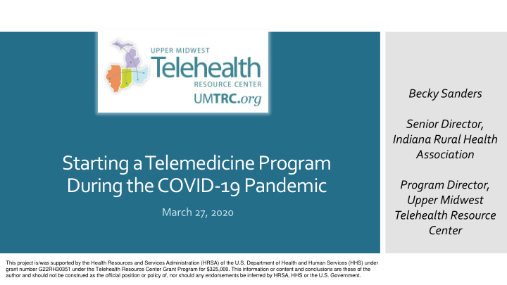 starting a telemedicine program during the covid 19