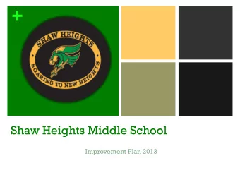 +  Shaw Heights Middle School  Improvement Plan 2013 + Shaw Heights Demographics  Staff Information