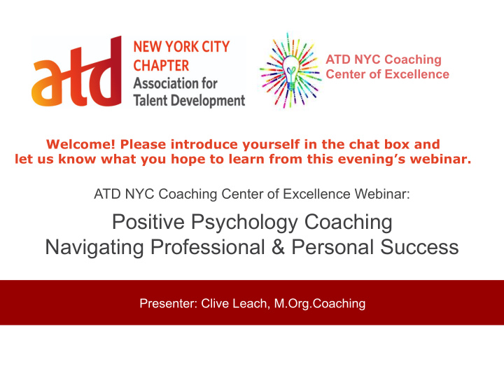 atd nyc coaching center of excellence webinar