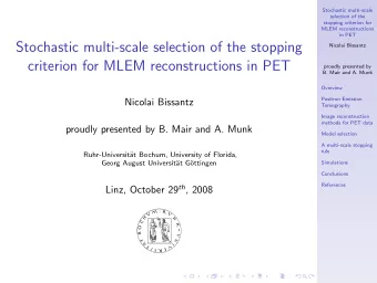 Stochastic multi-scale selection of the stopping  Nicolai Bissantz  criterion for MLEM