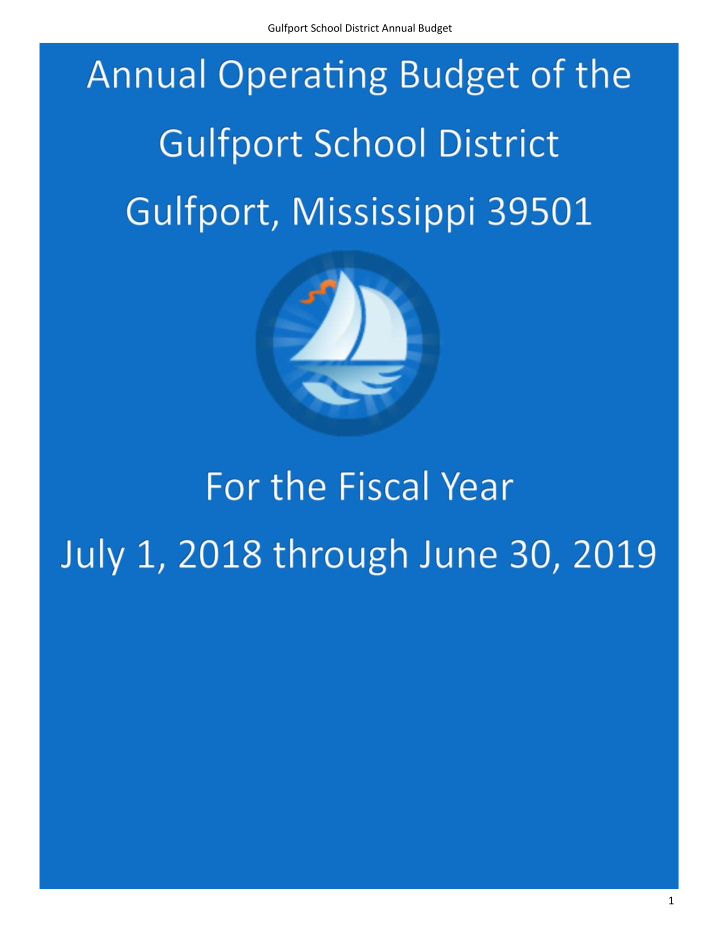 gulfport school district annual budget 1
