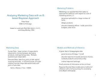 Analyzing Marketing Data with an R-  marketing actions, c.f.  based Bayesian Approach  set prices