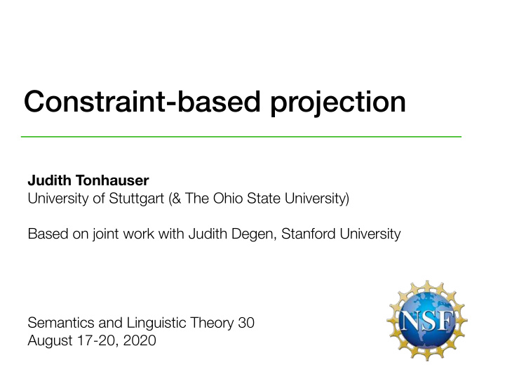 constraint based projection