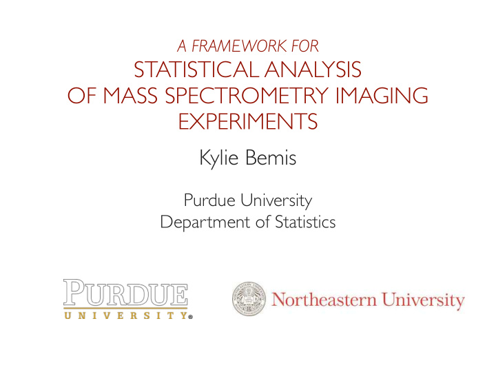 statistical analysis of mass spectrometry imaging