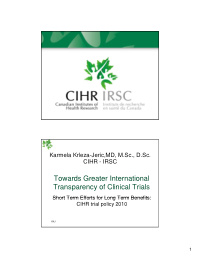towards greater international transparency of clinical
