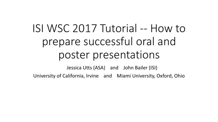 poster presentations