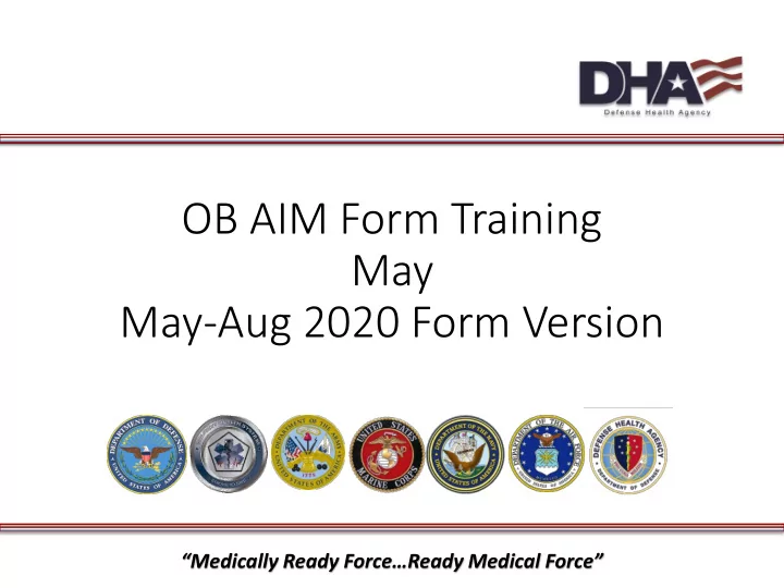 ob aim form training