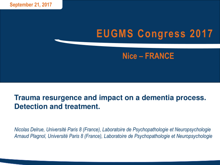 eugms congress 2017