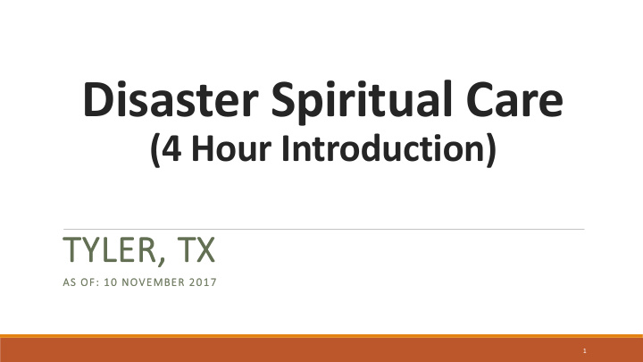 disaster spiritual care