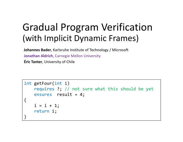 gradual program verification