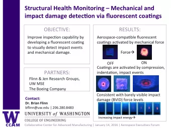 Structural  Health  Monitoring    Mechanical  and    impact  damage