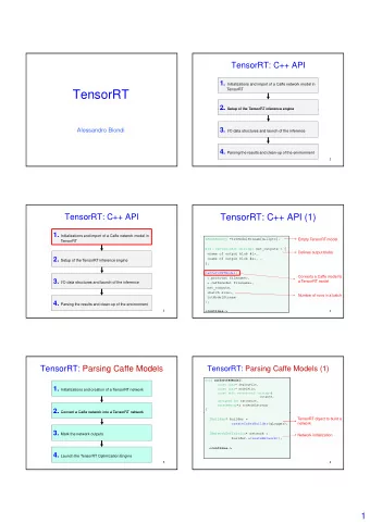 TensorRT 2. Setup of the TensorRT inference engine 2. Setup of the TensorRT inference engine 3. I/O