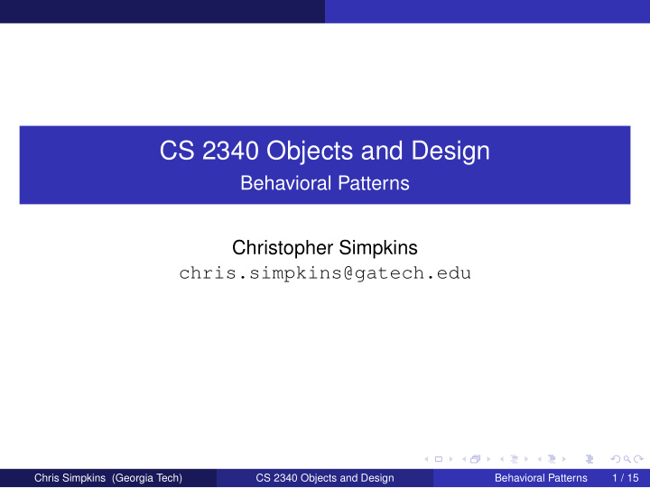 cs 2340 objects and design