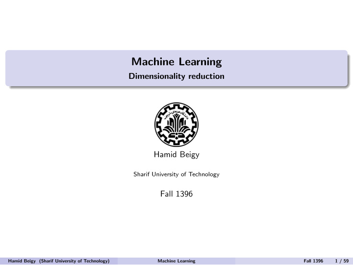 machine learning