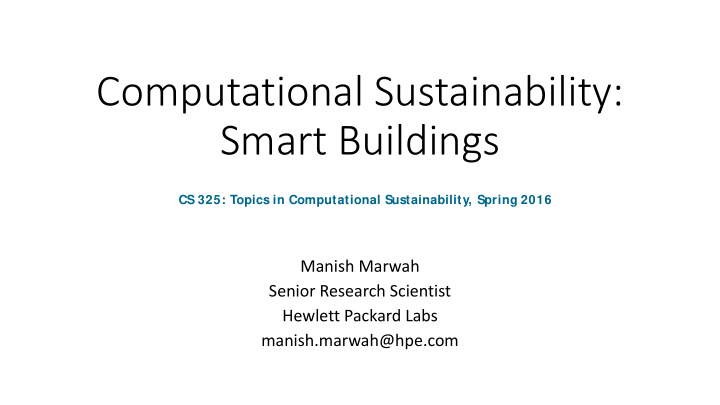 computational sustainability smart buildings