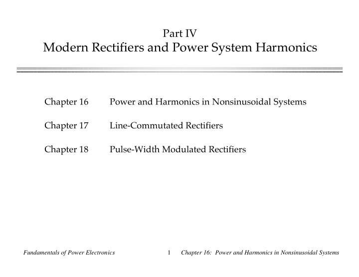 modern rectifiers and power system harmonics