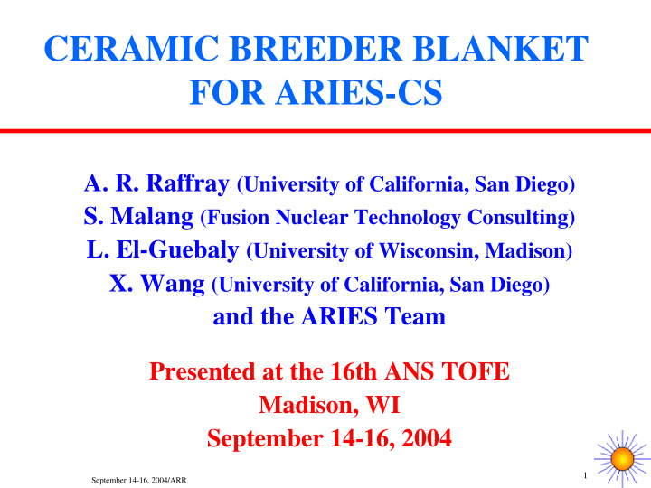 ceramic breeder blanket for aries cs