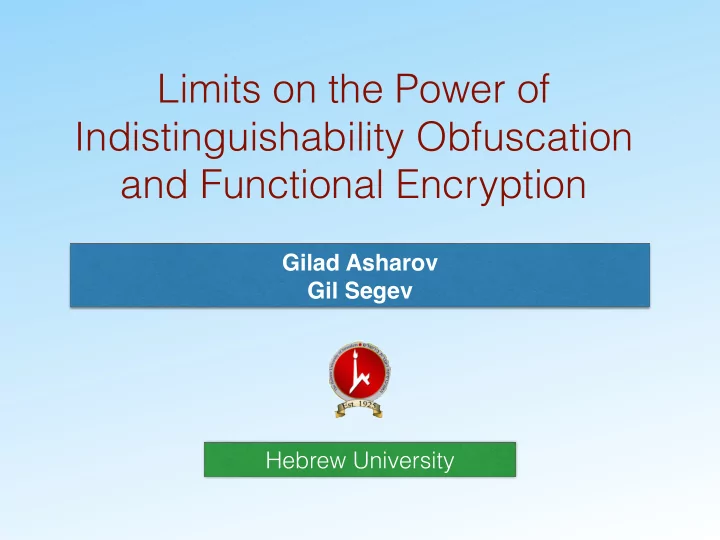 limits on the power of indistinguishability obfuscation