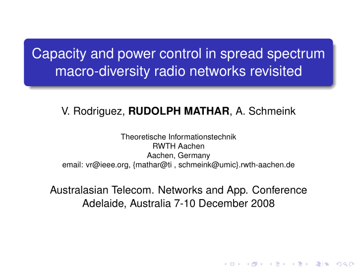 capacity and power control in spread spectrum macro