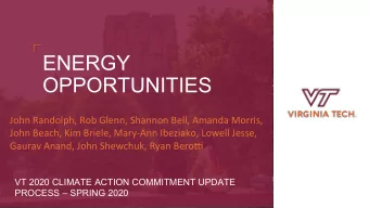 ENERGY OPPORTUNITIES John  Randolph,  Rob  Glenn,  Shannon  Bell,  Amanda
