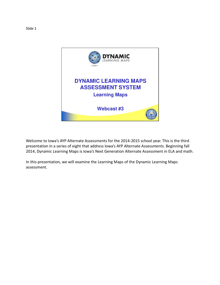 dynamic learning maps assessment system