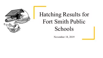 Hatching Results for  Fort Smith Public  Schools  November 18, 2019  Based in CA, serving